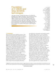 rf CMOS & SiGe BiCMOS Technologies: Foundation & Development