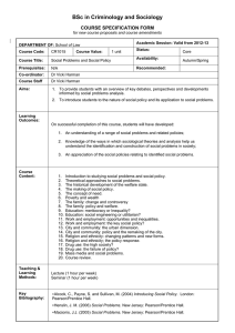 CR1015 Social Problems and Social Policy