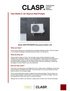 Fact Sheet 5: Air Source Heat Pumps