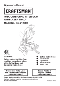 Operator`s Manual 10 in. COMPOUND MITER SAW WITH LASER