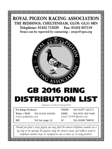 RPRA GB 2016 Ring List - The Royal Pigeon Racing Association