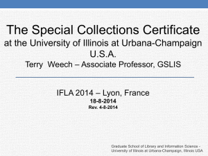 The SpecIAL collections certificate at the University of illinois
