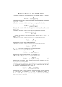 Nyquist & Bode Stability Problems