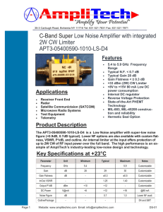 5.4 to 5.9 GHz C Band Super Low Noise Amplifier with