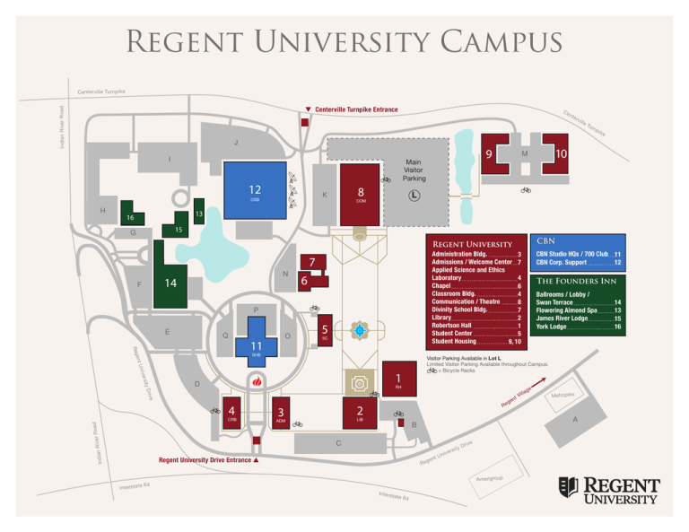 Regent University Campus Map Campus Map - Regent University