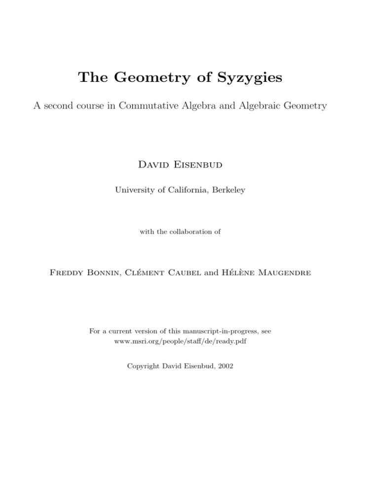 the-geometry-of-syzygies