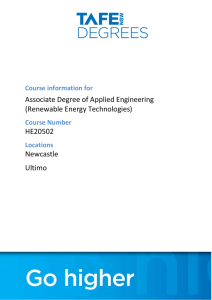 Associate Degree of Applied Engineering (Renewable Energy