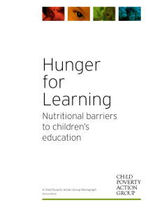 Hunger for Learning - Child Poverty Action Group