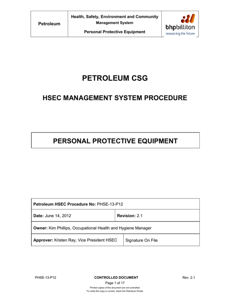 Personal Protective Equipment