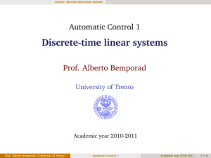 Automatic Control 1 - Discrete