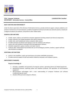 TITLE: Computer Technician CLASSIFICATION: Classified