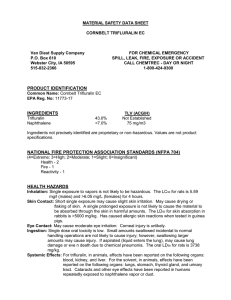 PRODUCT IDENTIFICATION INGREDIENTS NATIONAL FIRE