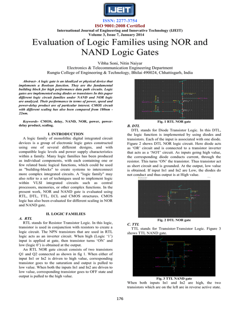 Logic Families: NOR & NAND Gate Evaluation (CMOS Scaling)