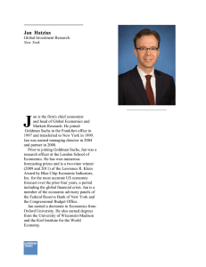 Jan Hatzius - Goldman Sachs