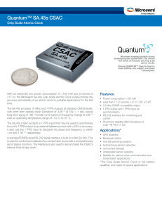 Quantum SA.45s CSAC: Chip Scale Atomic Clock Datasheet