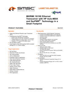 SMSC LAN8710AI-EZK Datasheet