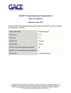 GACE Paraprofessional Assessment Test at a Glance (TAAG)