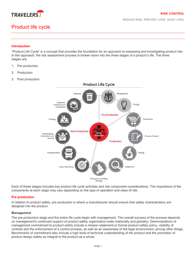 Product life cycle - Travelers Insurance