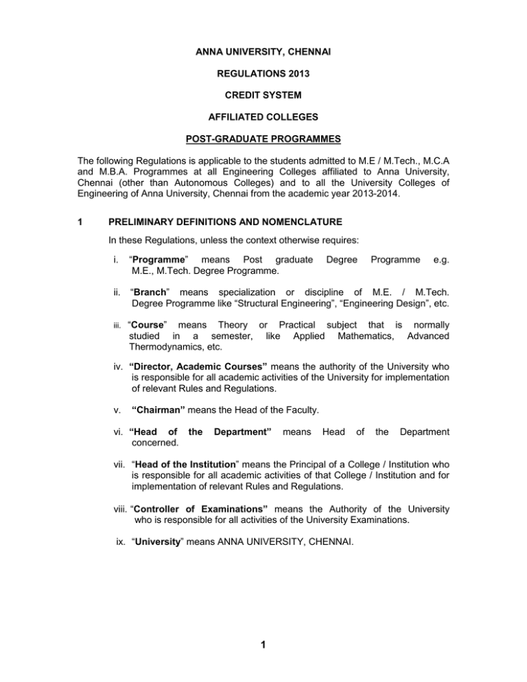 REGULATIONS 2013 - Anna University