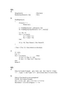 Assignment 1 solution sketch