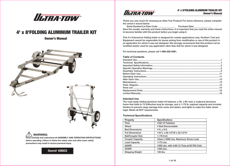 Manual - Northern Tool + Equipment