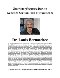 Dr. Louis Bernatchez - AFS Genetics Section