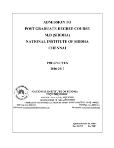 to Prospectus for Admission to M.D(Siddha)