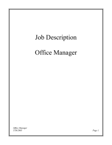 Job Description Office Manager