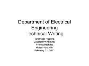 Department of Electrical Engineering Technical Writing
