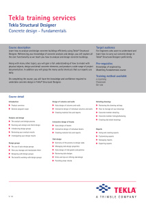 Tekla Structural Designer: Concrete Design Fundamentals Course