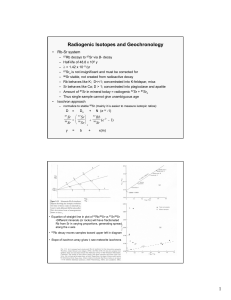 1 Radiogenic Isotopes and Geochronology