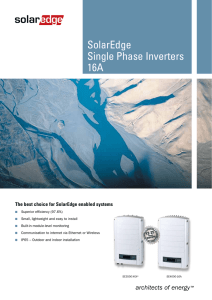 SolarEdge Single Phase Inverters 16A