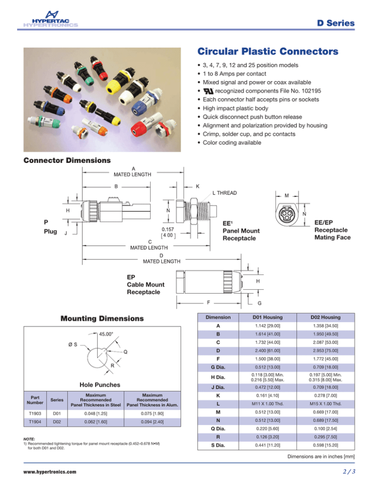 Circular Plastic Connectors