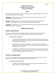 Themes and Domains of the Leading Teacher Program