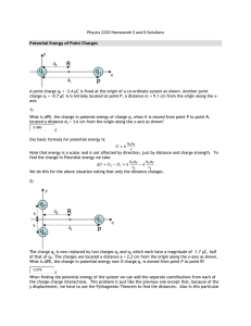 Physics Homework Solutions: Potential Energy & Electric Fields