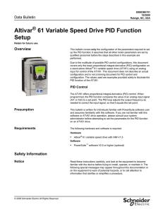 Altivar 61 Variable Speed Drive PID Function