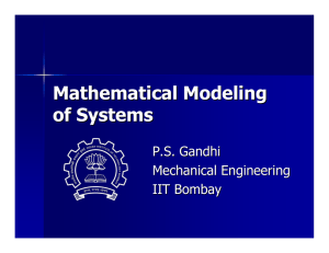 Mathematical Modeling of Systems - Mechanical Engineering
