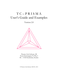 TC-PRISMA User's Guide & Examples: Precipitation Kinetics Software