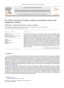 The effect of preschool dialogic reading on vocabulary among rural