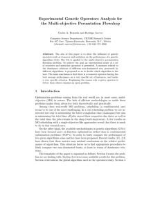 Experimental Genetic Operators Analysis for the Multi