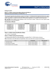 PSoC® 5: CY8C5x Family Errata Silicon Revision ES1/Rev A
