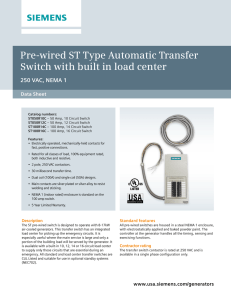 Pre-wired ST Type Automatic Transfer Switch with built in load center