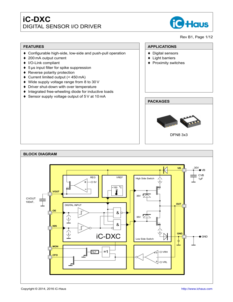 Data Sheet iC-DXC - iC-Haus