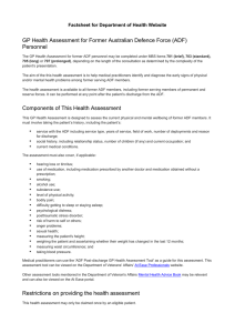 GP Health Assessment for Former Australian Defence Force (ADF