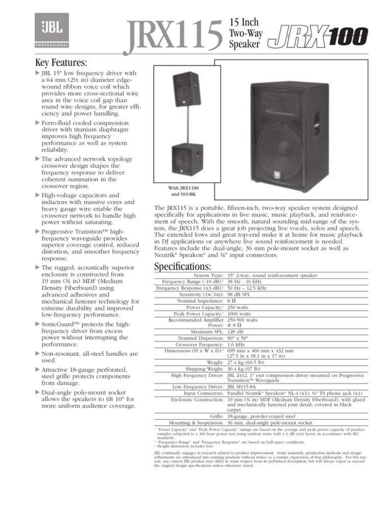JRX115 JBL Professional