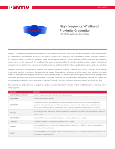 High Frequency Wristband Proximity Credential