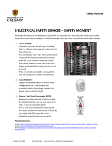 Electrical Safety Devices: Circuit Breakers, Surge Protectors, GFCIs