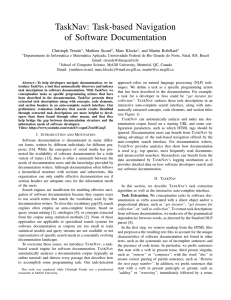 Task-based Navigation of Software Documentation