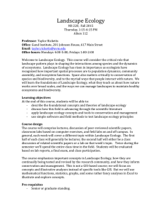 Landscape Ecology NR220 syllabus and schedule 2015