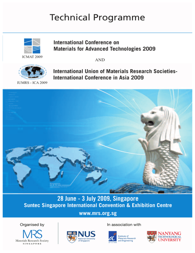 絶対的な信頼 2009 ICMAT & Programme Technical 2009 IUMRS-ICA アイドルグッズ
